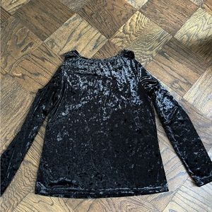 Velvet cold shoulder top